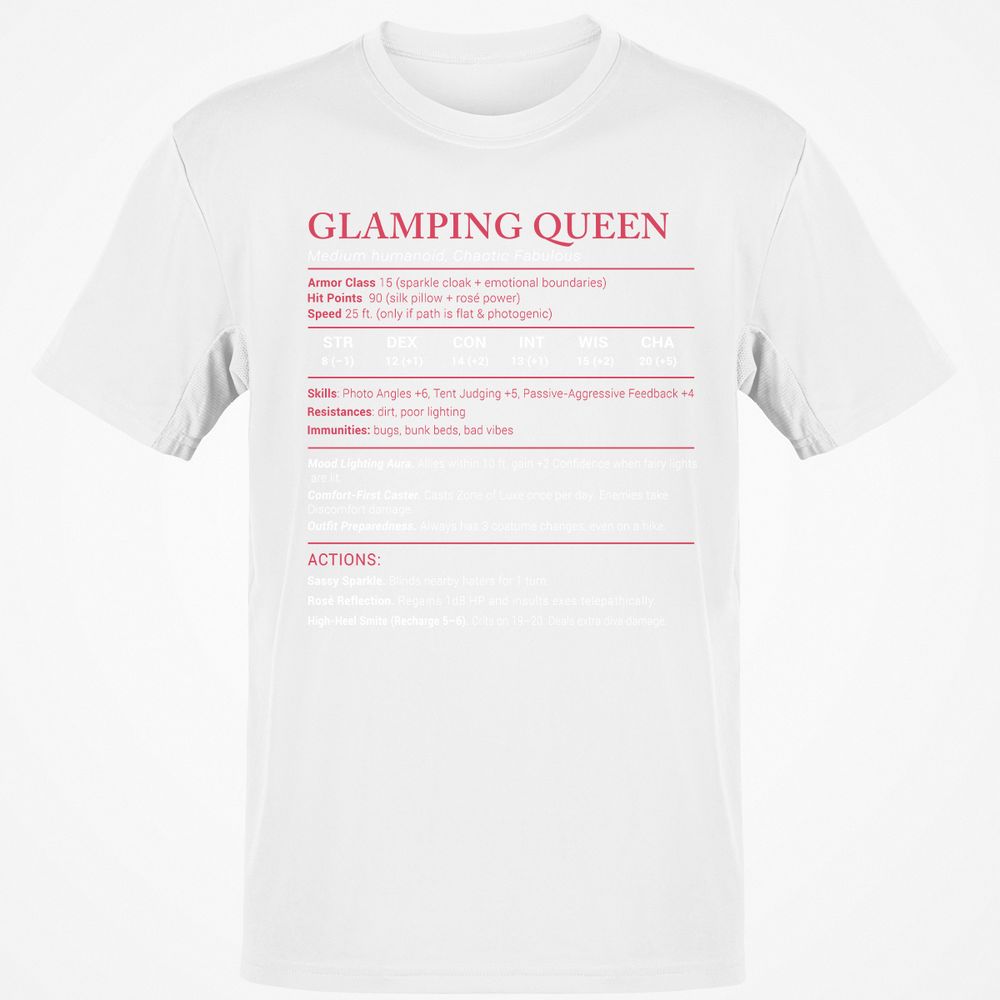 Glamping Queen Stats Classic Unisex T-Shirt - White - 12