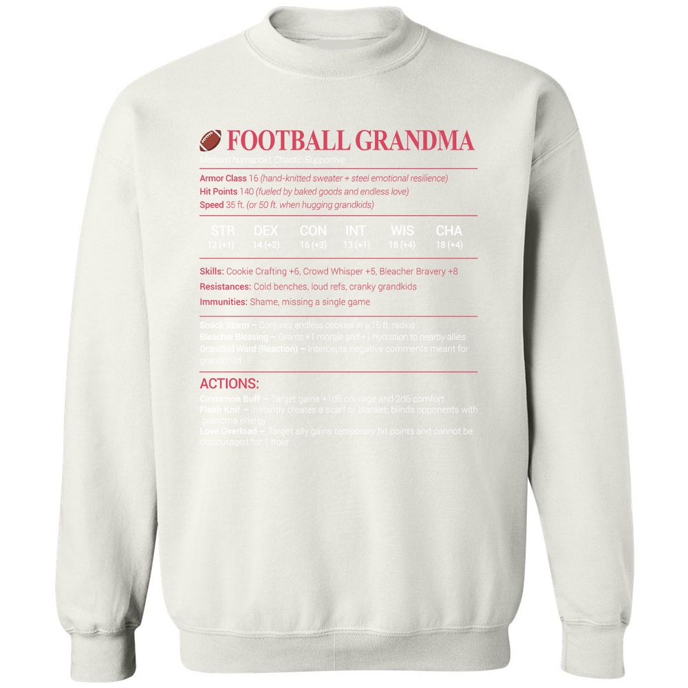 Football Grandma Classic Unisex Sweatshirt - White - 12