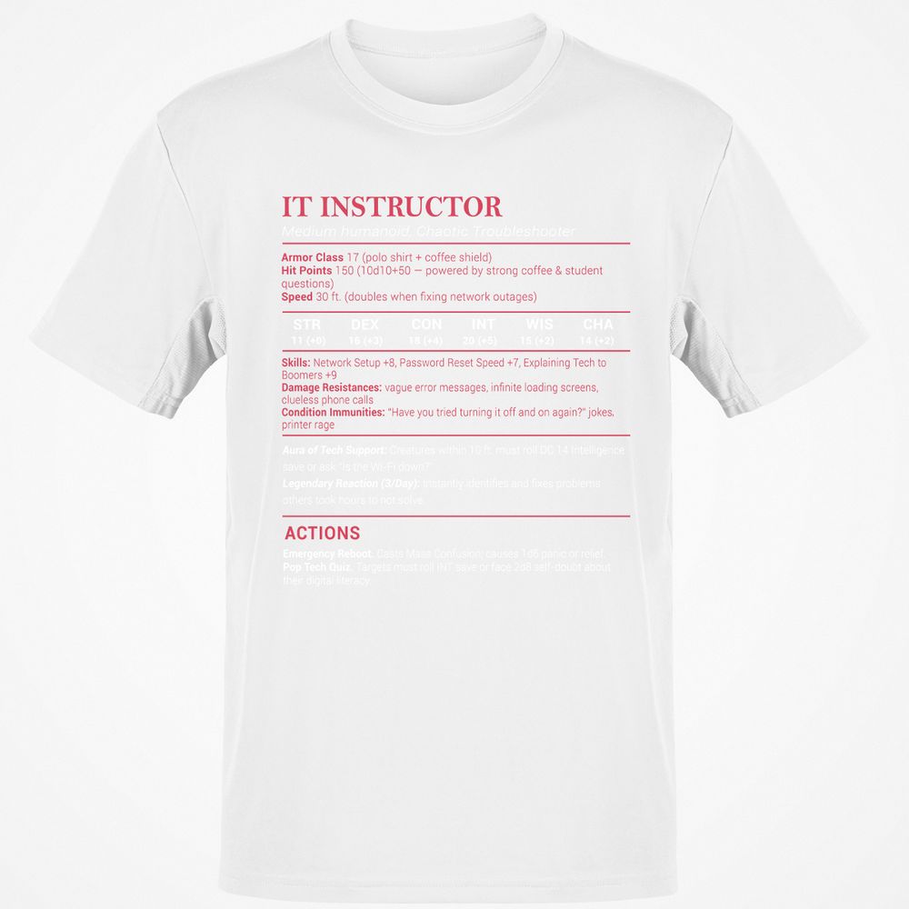 IT Instructor Classic Unisex T-Shirt - White - 12