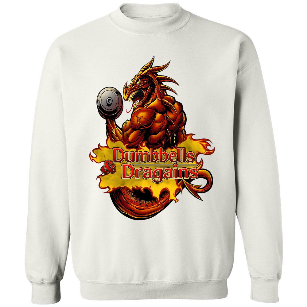 Dumbbells & Dragains Classic Unisex Sweatshirt - White - 12