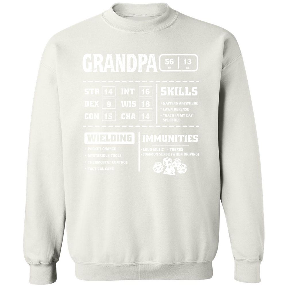 Grandpa Stats 2 Classic Unisex Sweatshirt - White - 12