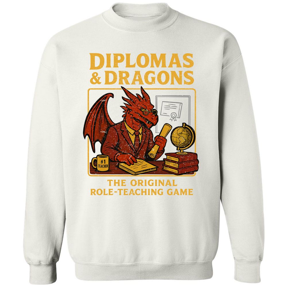 Diplomas & Dragons Classic Unisex Sweatshirt - White - 12
