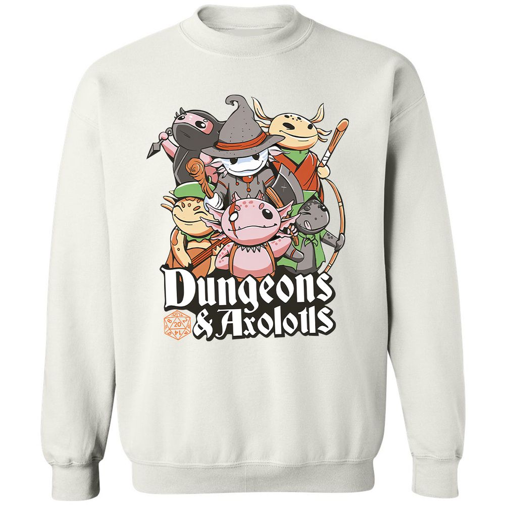Dungeons And Axolotls Classic Unisex Sweatshirt - White - 12
