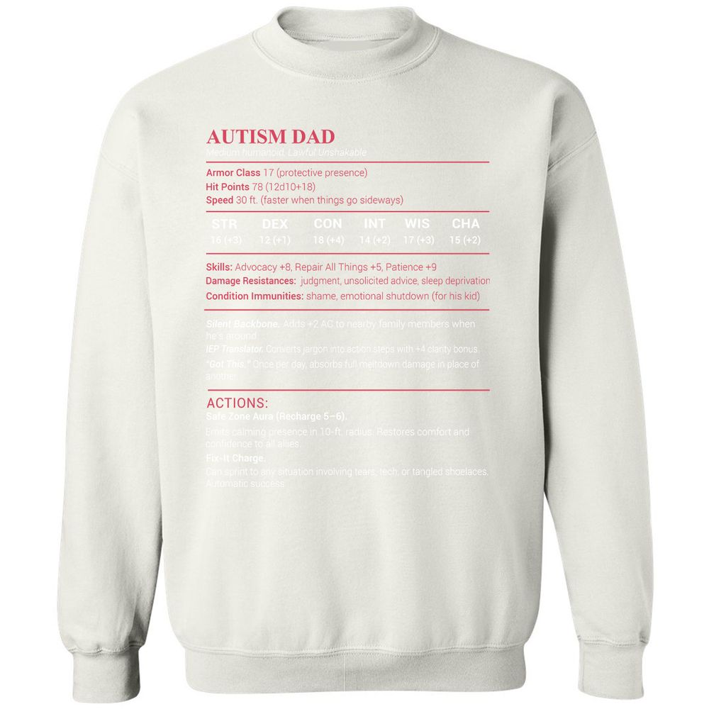 Autism Dad Classic Unisex Sweatshirt - White - 12