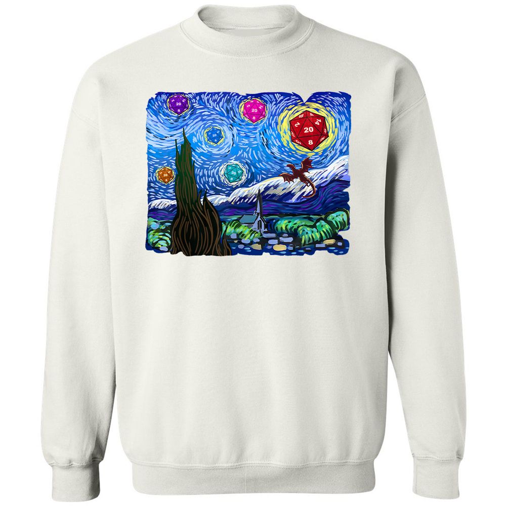 Dragon Starry Night Classic Unisex Sweatshirt - White - 12
