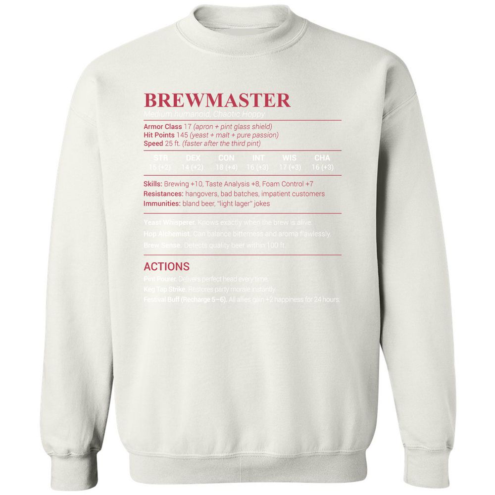 Brewmaster Classic Unisex Sweatshirt - White - 12
