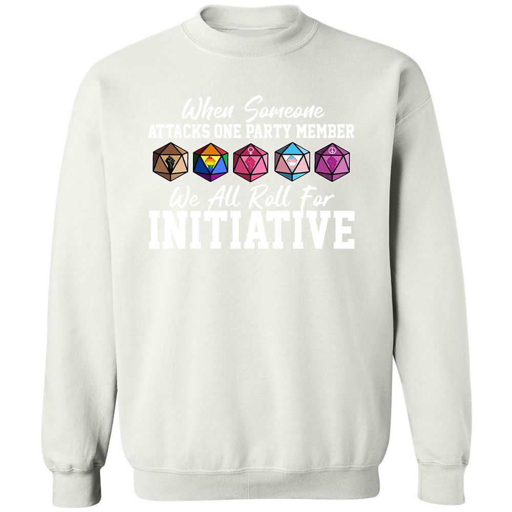 LGBT Roll For Initiative Classic Unisex Sweatshirt - White - 12