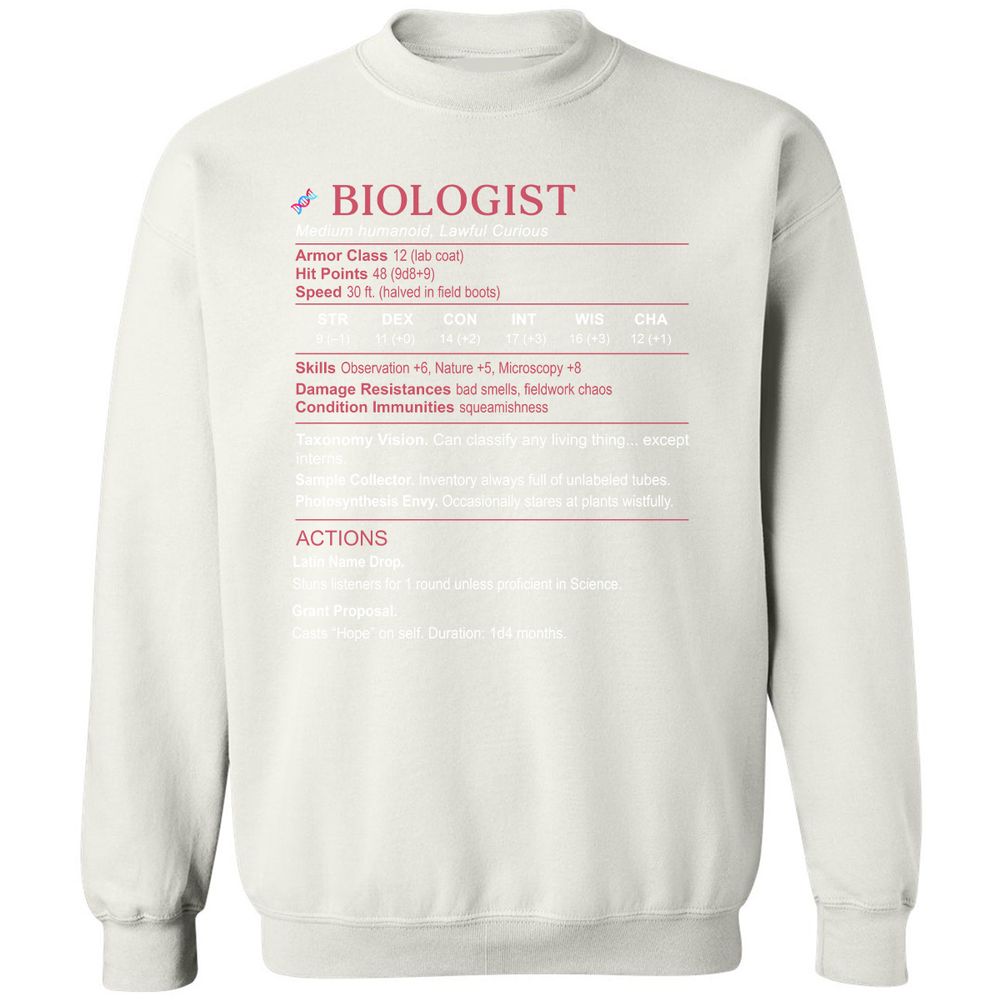 Biologist Stats Classic Unisex Sweatshirt - White - 12