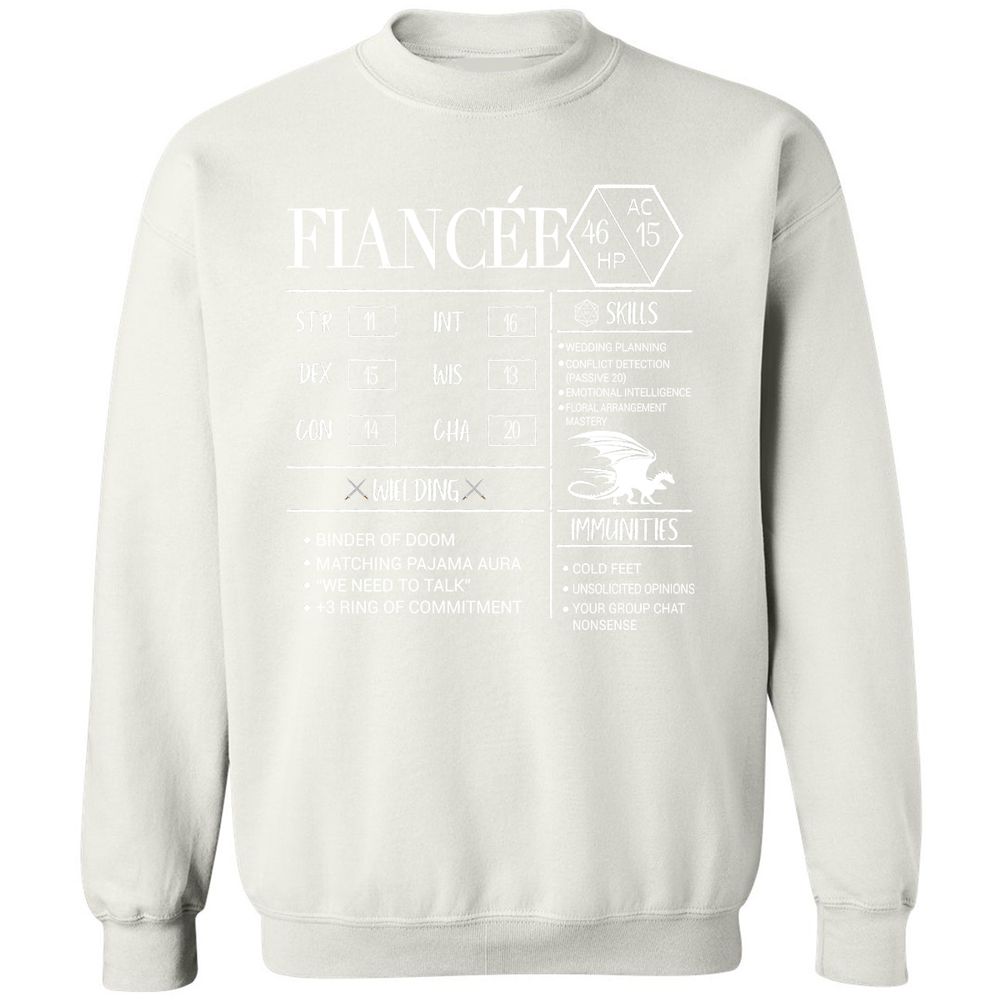 Fiancee Stats Classic Unisex Sweatshirt - White - 12