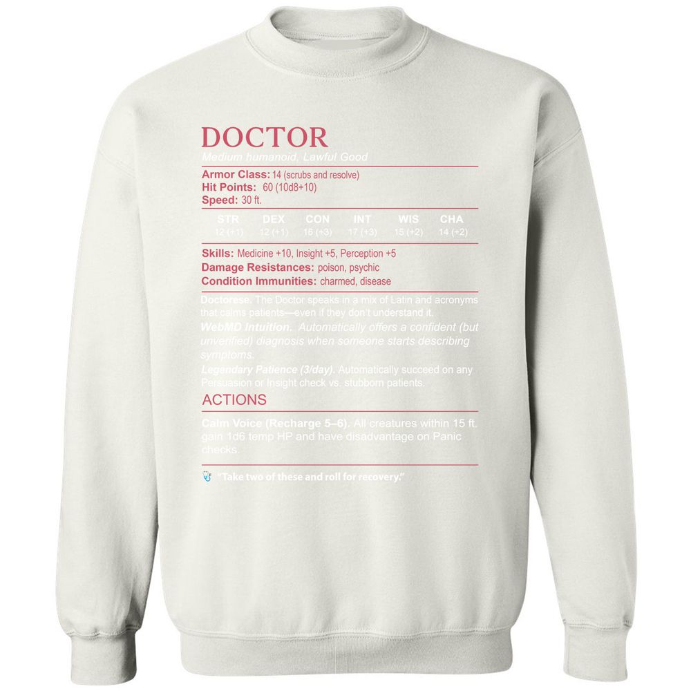 Doctor Stats Classic Unisex Sweatshirt - White - 12