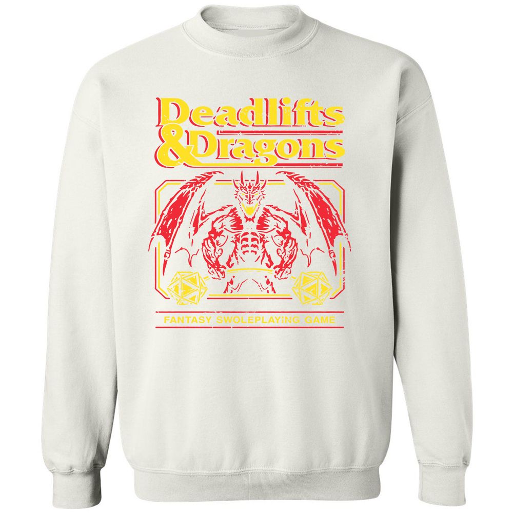 Deadlifts And Dragons Classic Unisex Sweatshirt - White - 12