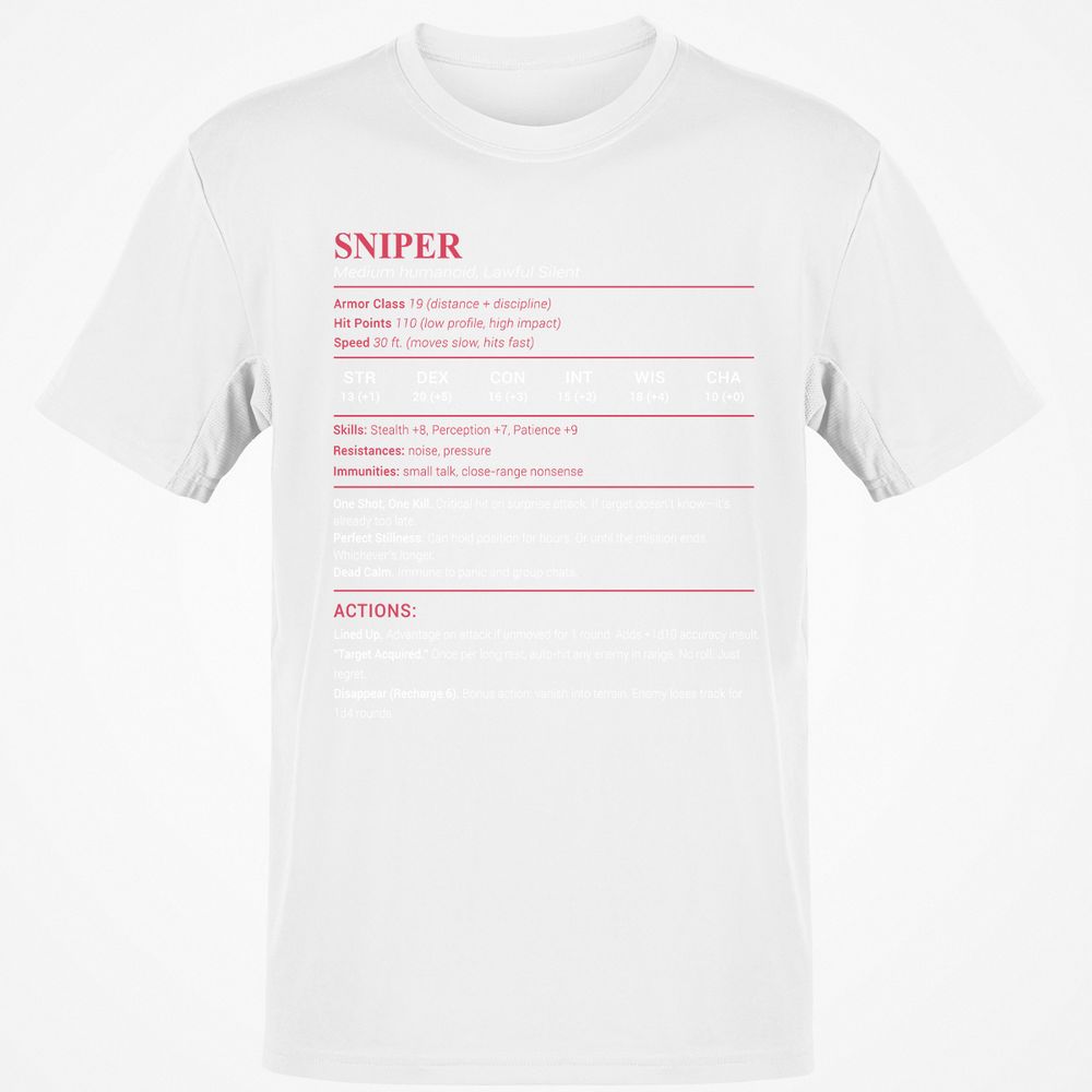 Sniper Stats Classic Unisex T-Shirt - White - 12