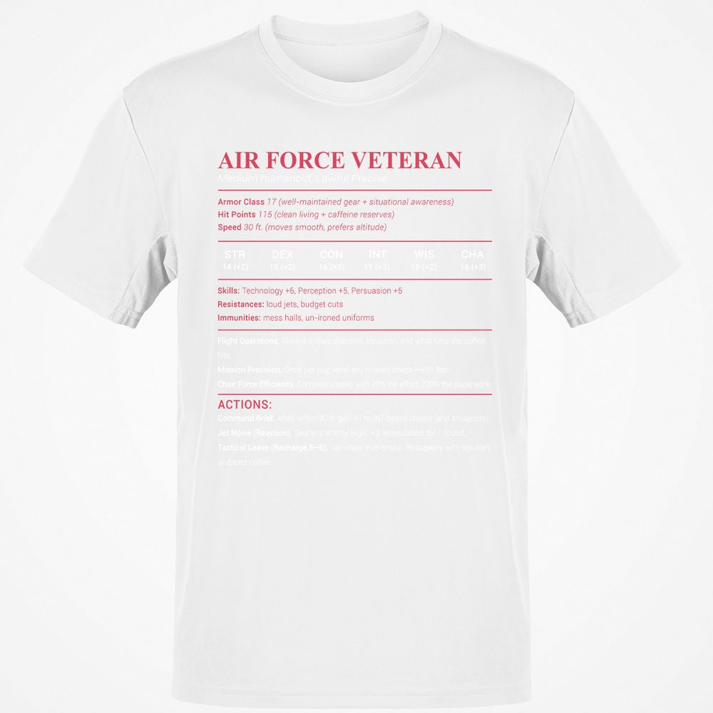 Air Force Veteran Classic Unisex T-Shirt - White - 12