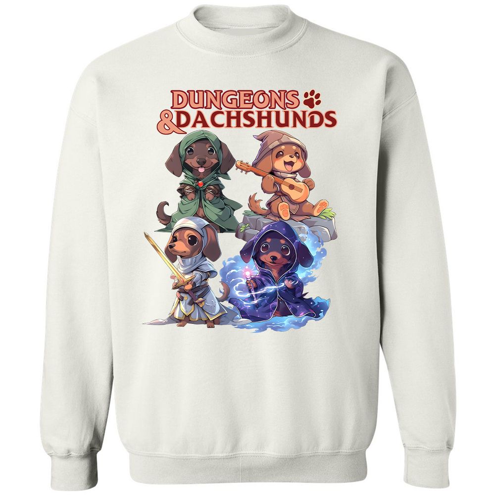 Dungeons & Dachshunds Classic Unisex Sweatshirt - White - 12