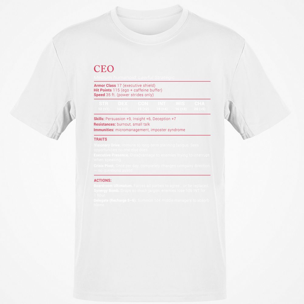 CEO Stats Classic Unisex T-Shirt - White - 12