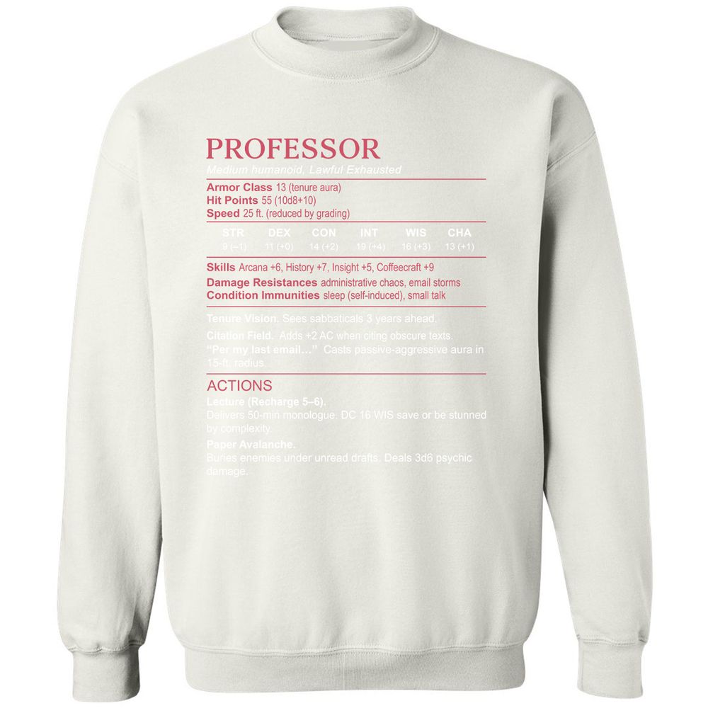 Professor Stats Classic Unisex Sweatshirt - White - 12