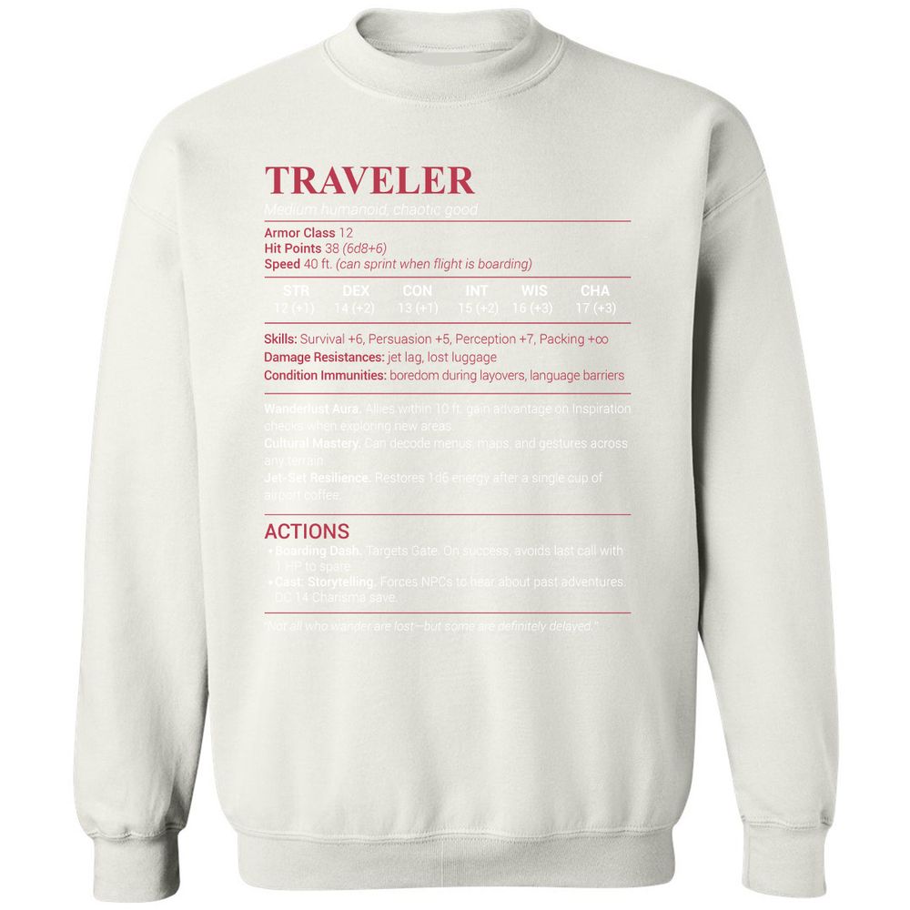 Traveler Classic Unisex Sweatshirt - White - 12
