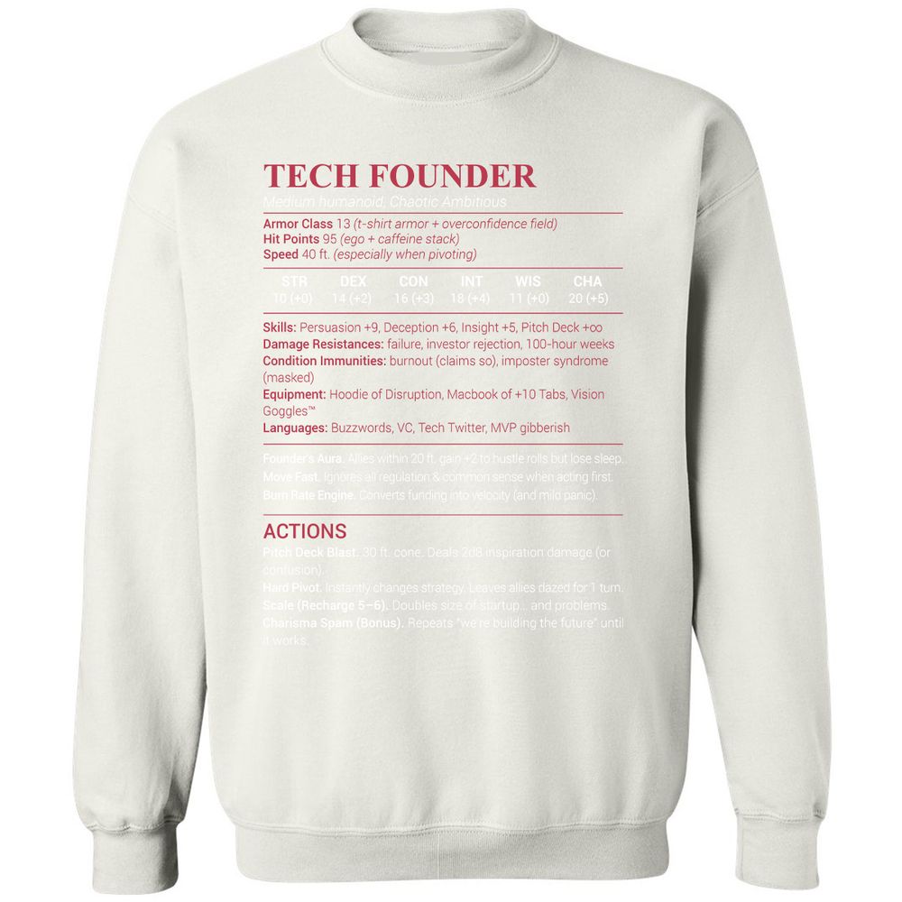 Tech Founder Classic Unisex Sweatshirt - White - 12