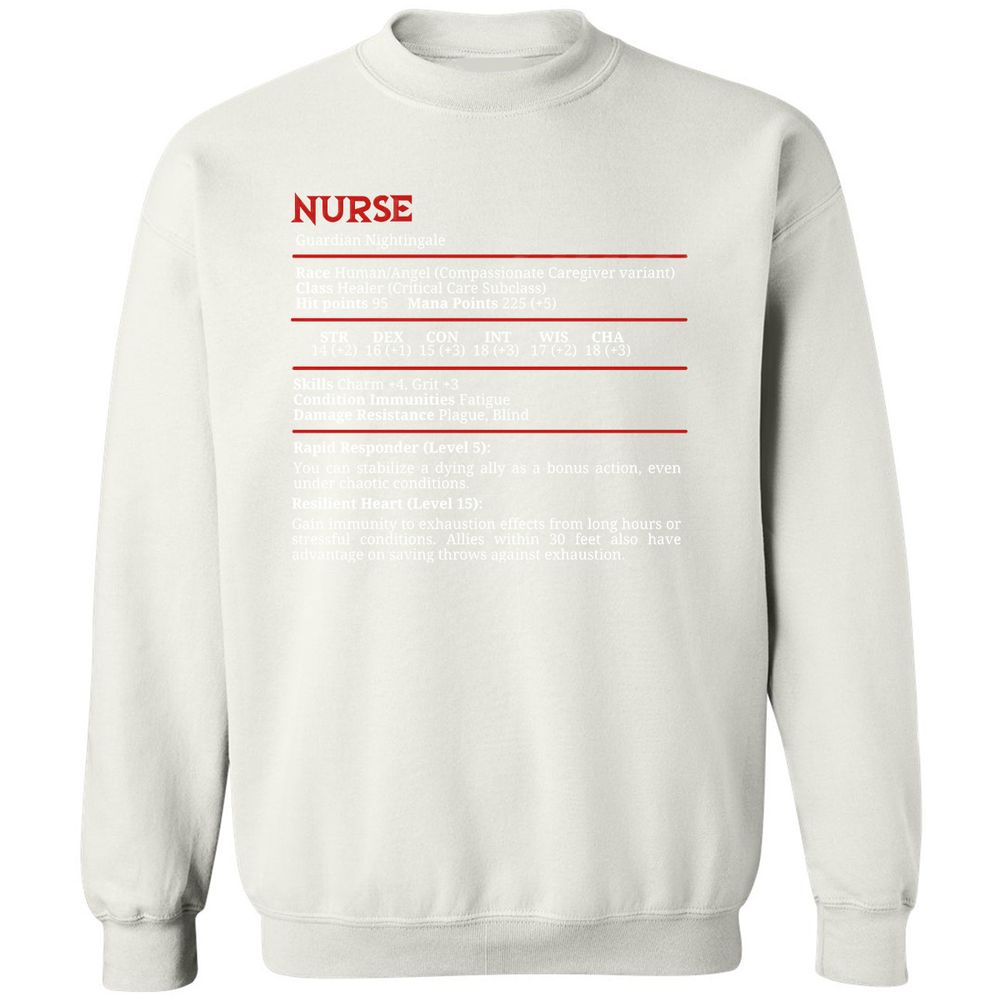 Nurse Stats Classic Unisex Sweatshirt - White - 12