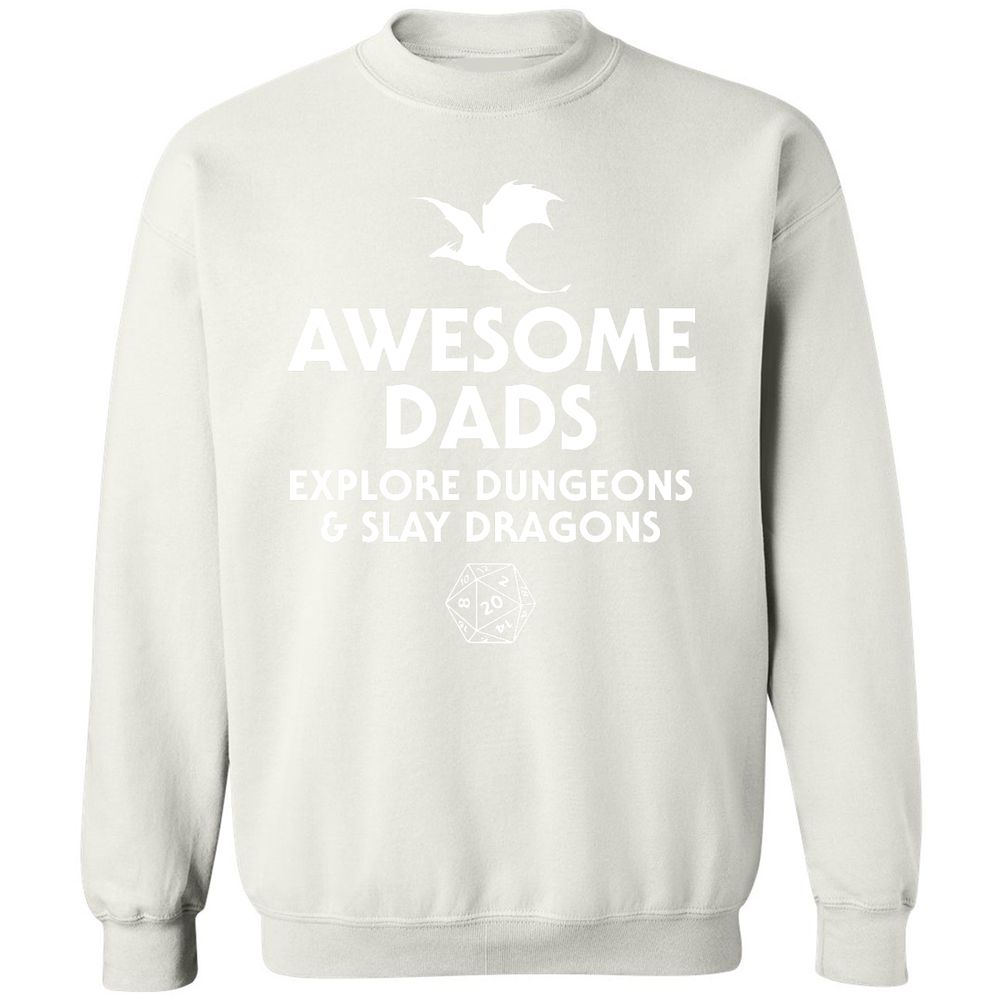 Awesome Dads Slay Dragons Classic Unisex Sweatshirt - White - 12