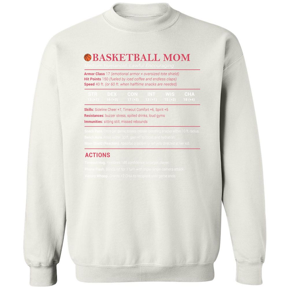 Basketball Mom Classic Unisex Sweatshirt - White - 12
