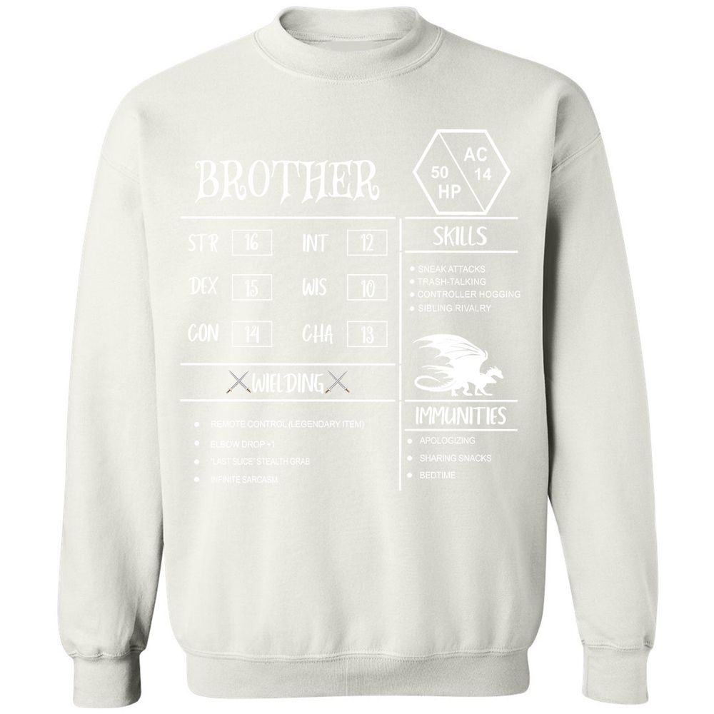 Brother Stats Classic Unisex Sweatshirt - White - 12