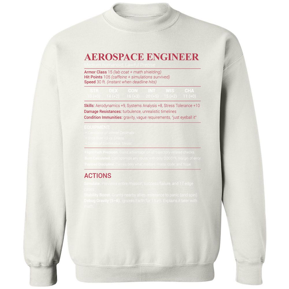 Aerospace Engineer Classic Unisex Sweatshirt - White - 12
