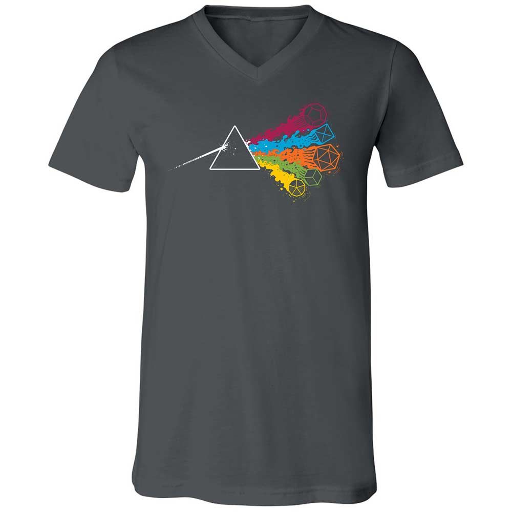 Dark Side Of The Dices Unisex V-Neck T-Shirt - Asphalt - 13