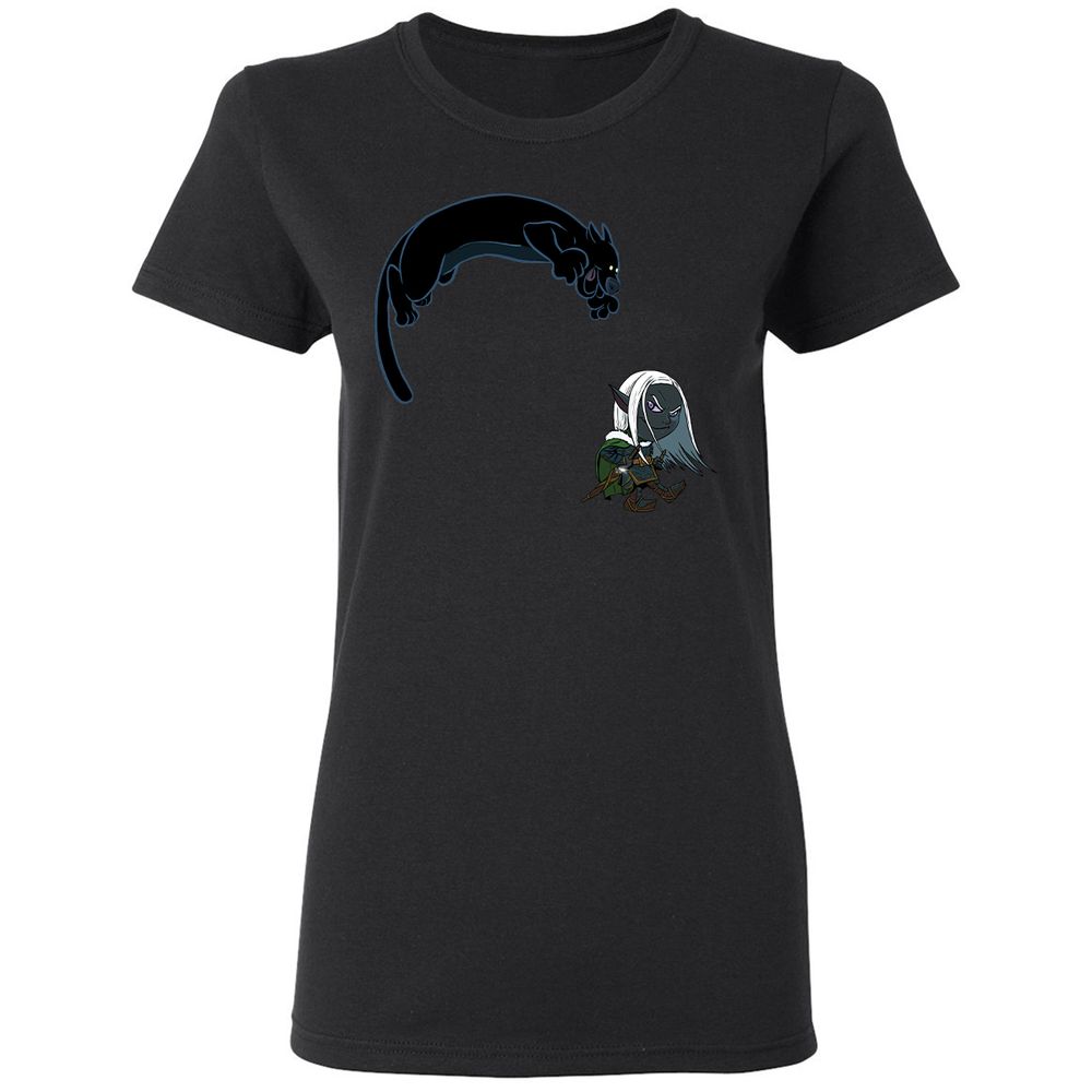 Drizzt and Guenhwyvar Women's T-Shirt - Black - 13