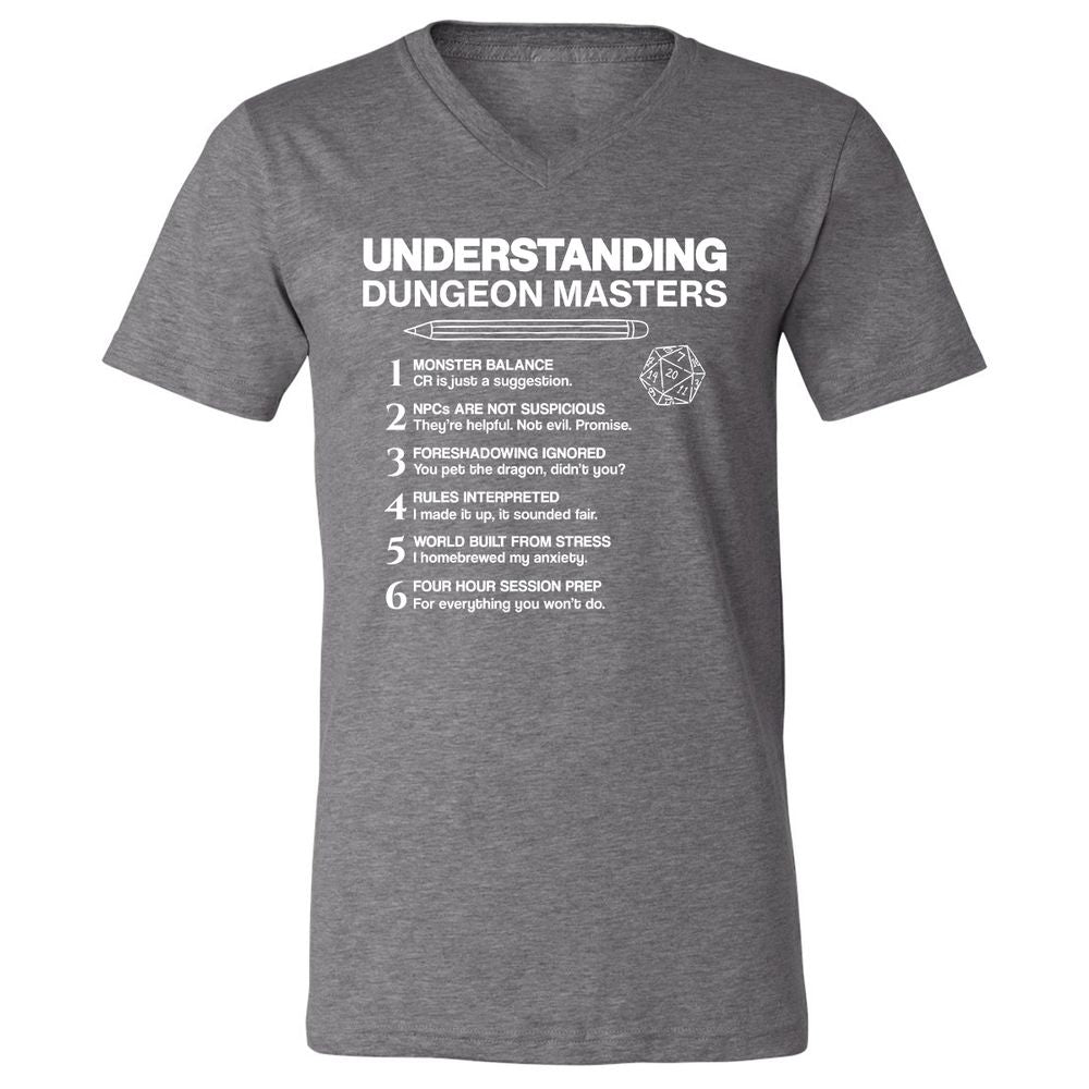 Understanding Dungeon Masters Unisex V-Neck T-Shirt - Deep Heather - 13