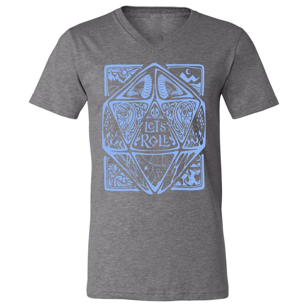 Let's Roll Unisex V-Neck T-Shirt - Deep Heather - 13