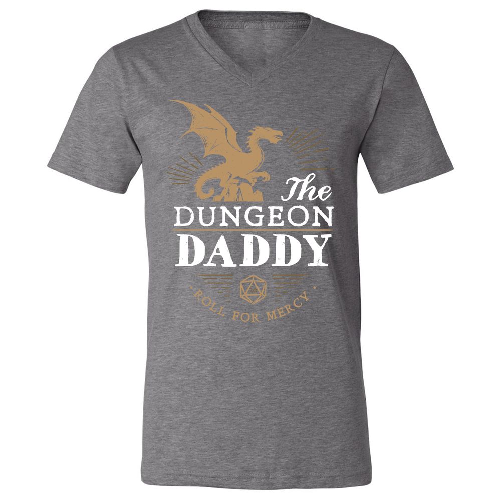 Dungeon Daddy Roll For Mercy Unisex V-Neck T-Shirt - Deep Heather - 13