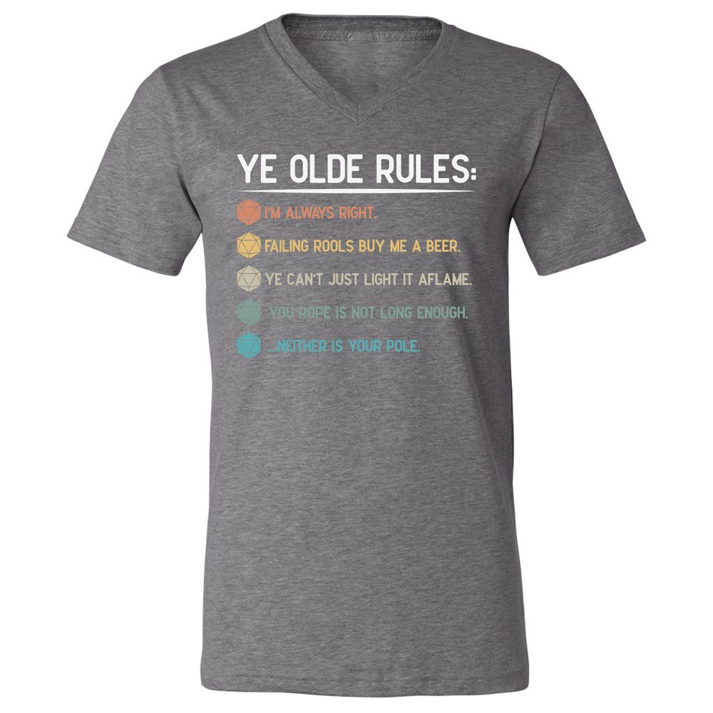 Dungeon Master Rules – Ye Olde RPG Unisex V-Neck T-Shirt - Deep Heather - 13