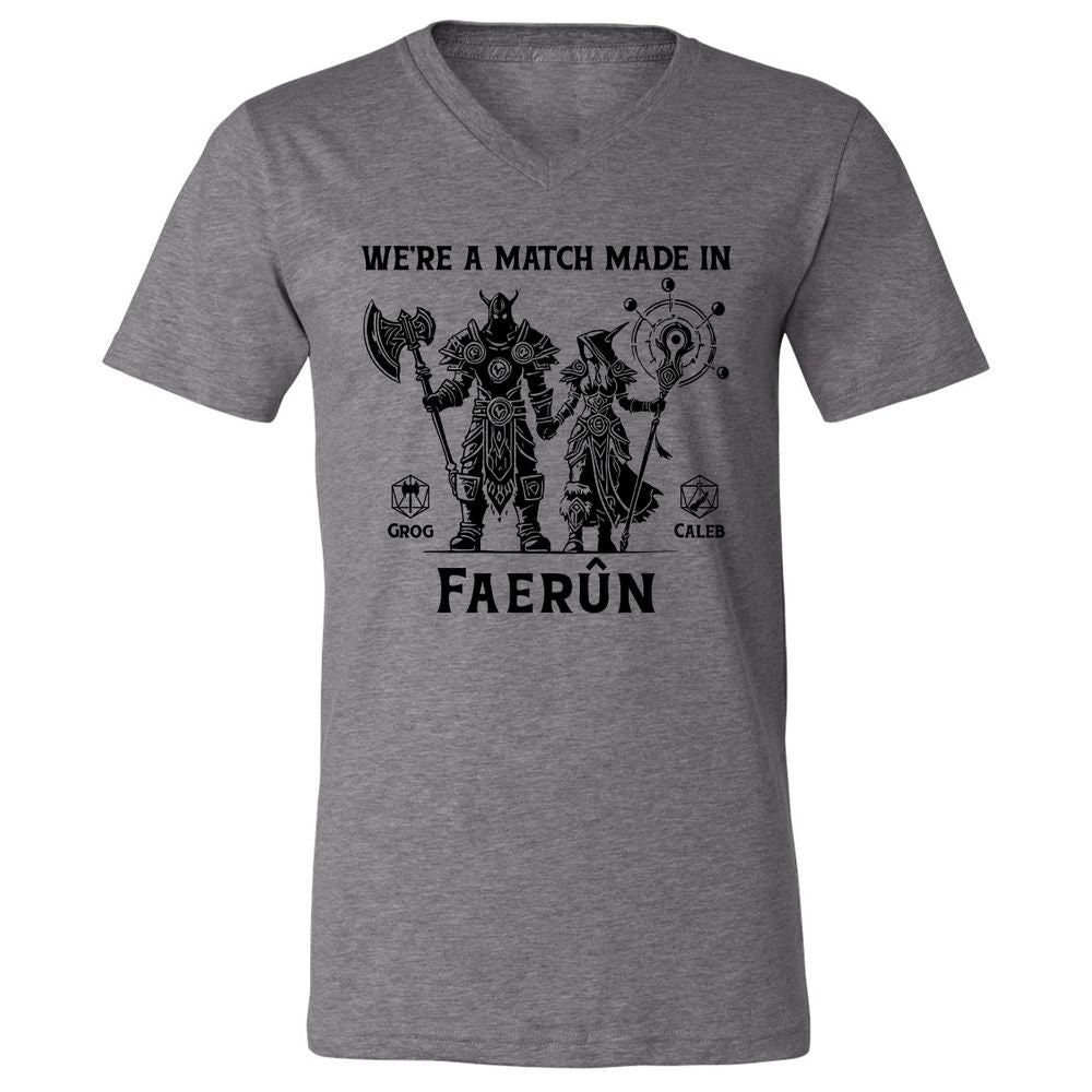 Custom DnD Class Couple Unisex V-Neck T-Shirt - Deep Heather - 13