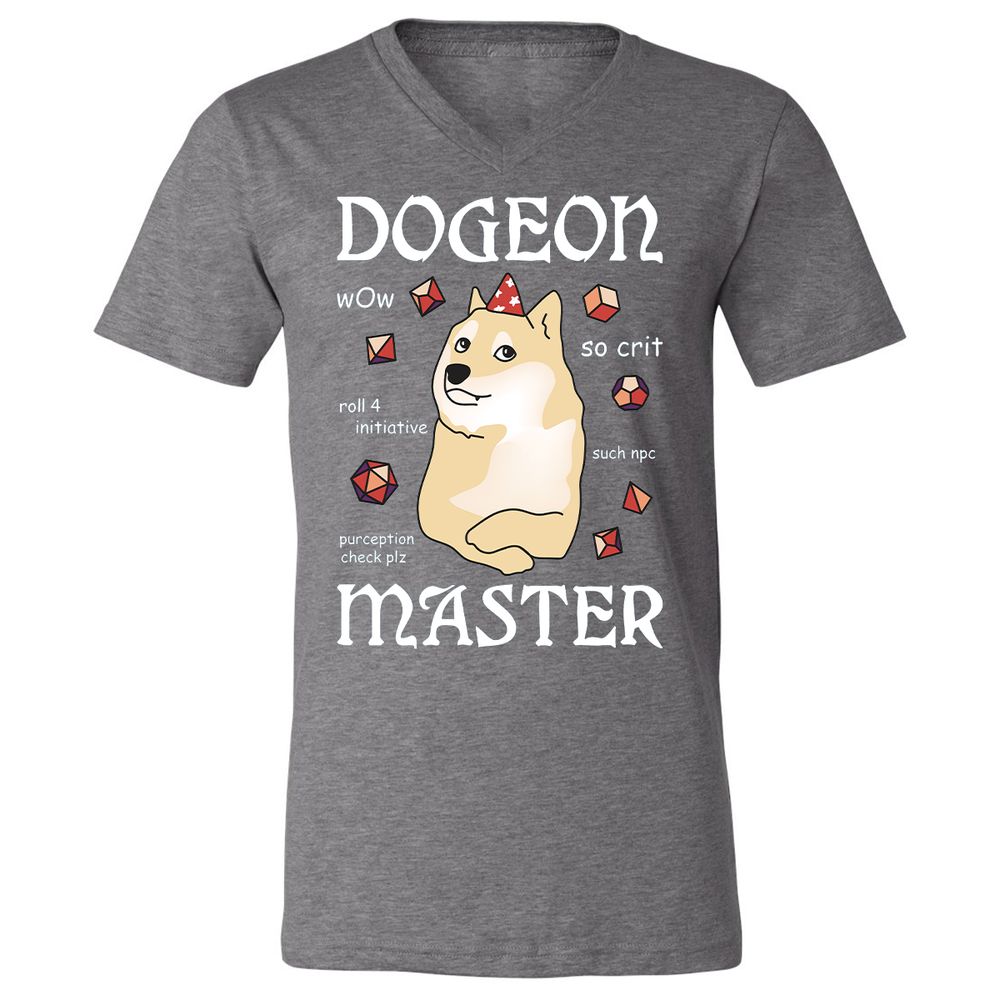 Dogeon Master Unisex V-Neck T-Shirt - Deep Heather - 13