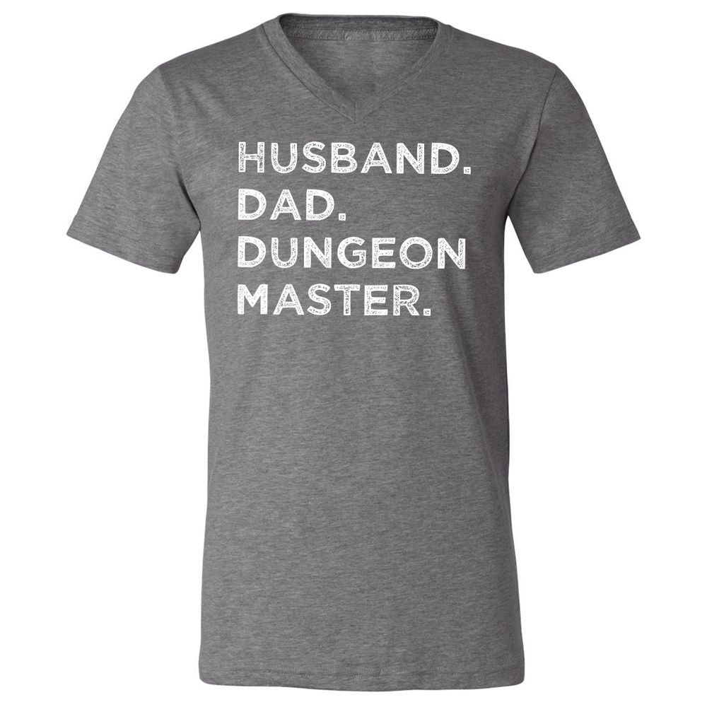 Husband Dad Dungeon Master Unisex V-Neck T-Shirt - Deep Heather - 13