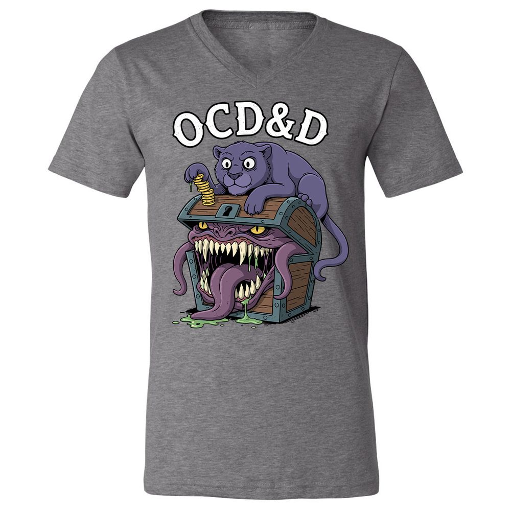 OCD&D Unisex V-Neck T-Shirt - Deep Heather - 13