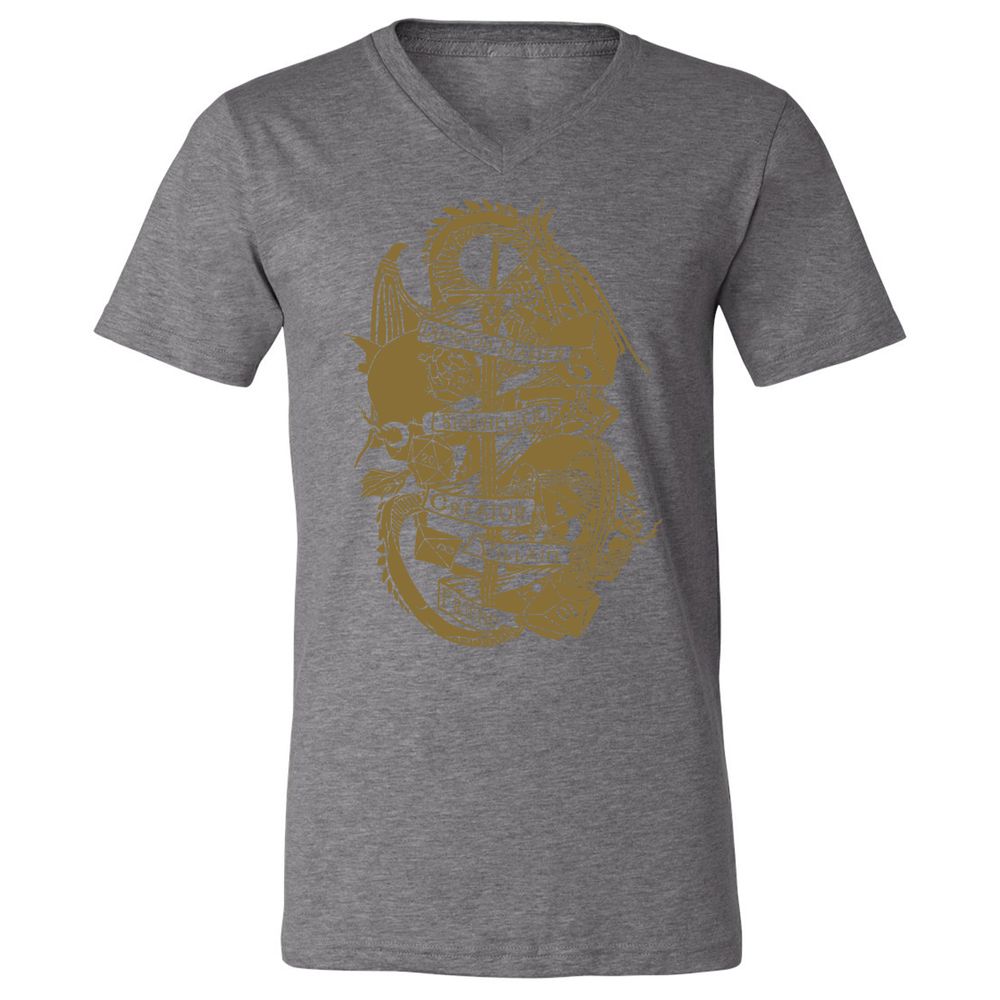 Dungeon Master Dragon Unisex V-Neck T-Shirt - Deep Heather - 13