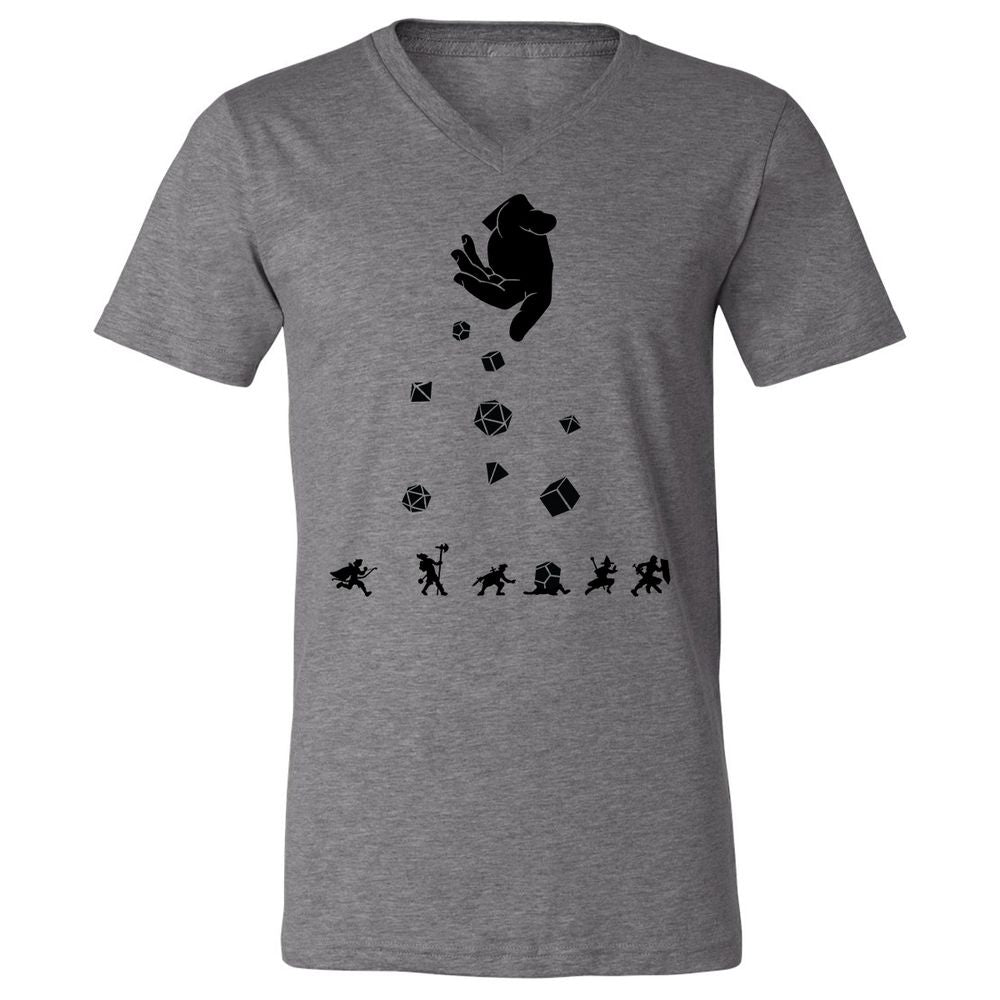Rocks Fall, Everyone Dice Unisex V-Neck T-Shirt - Deep Heather - 13
