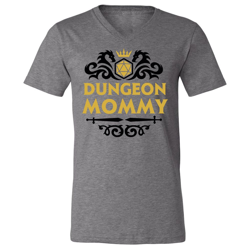 Dungeon Mommy Unisex V-Neck T-Shirt - Deep Heather - 13