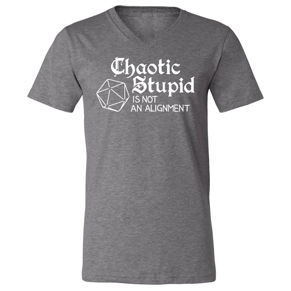 Chaotic Stupid Is Not An Alignment Unisex V-Neck T-Shirt - Deep Heather - 13