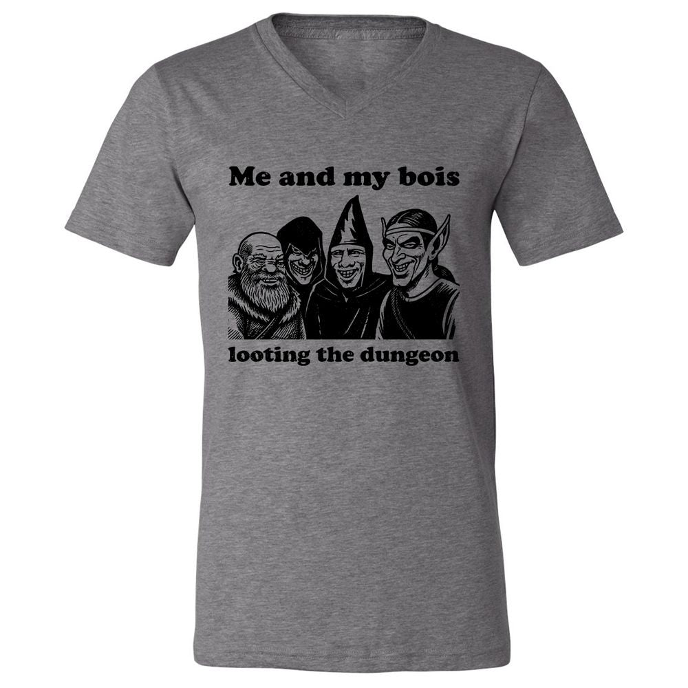 Me and my bois looting the dungeon Unisex V-Neck T-Shirt - Deep Heather - 13
