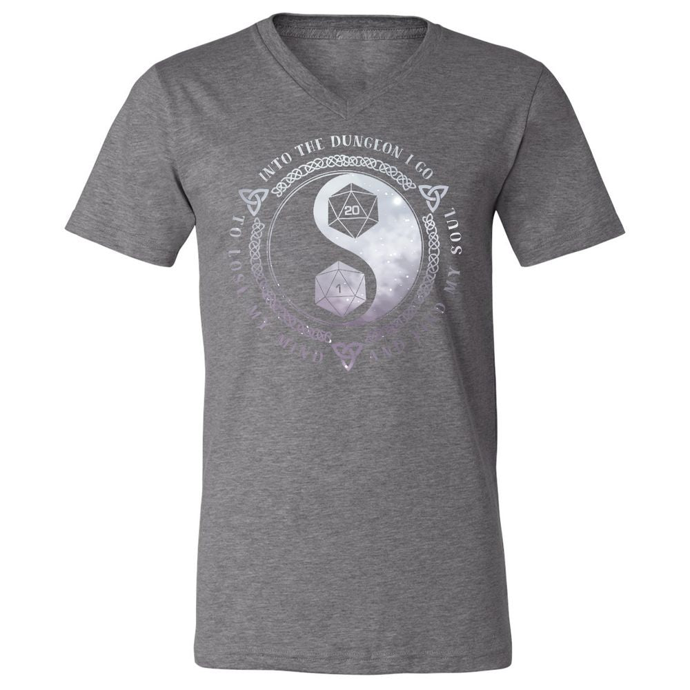 Into The Dungeon I Go Unisex V-Neck T-Shirt - Deep Heather - 13