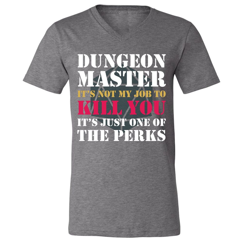 DUNGEON MASTER NOT MY JOB Unisex V-Neck T-Shirt - Deep Heather - 13