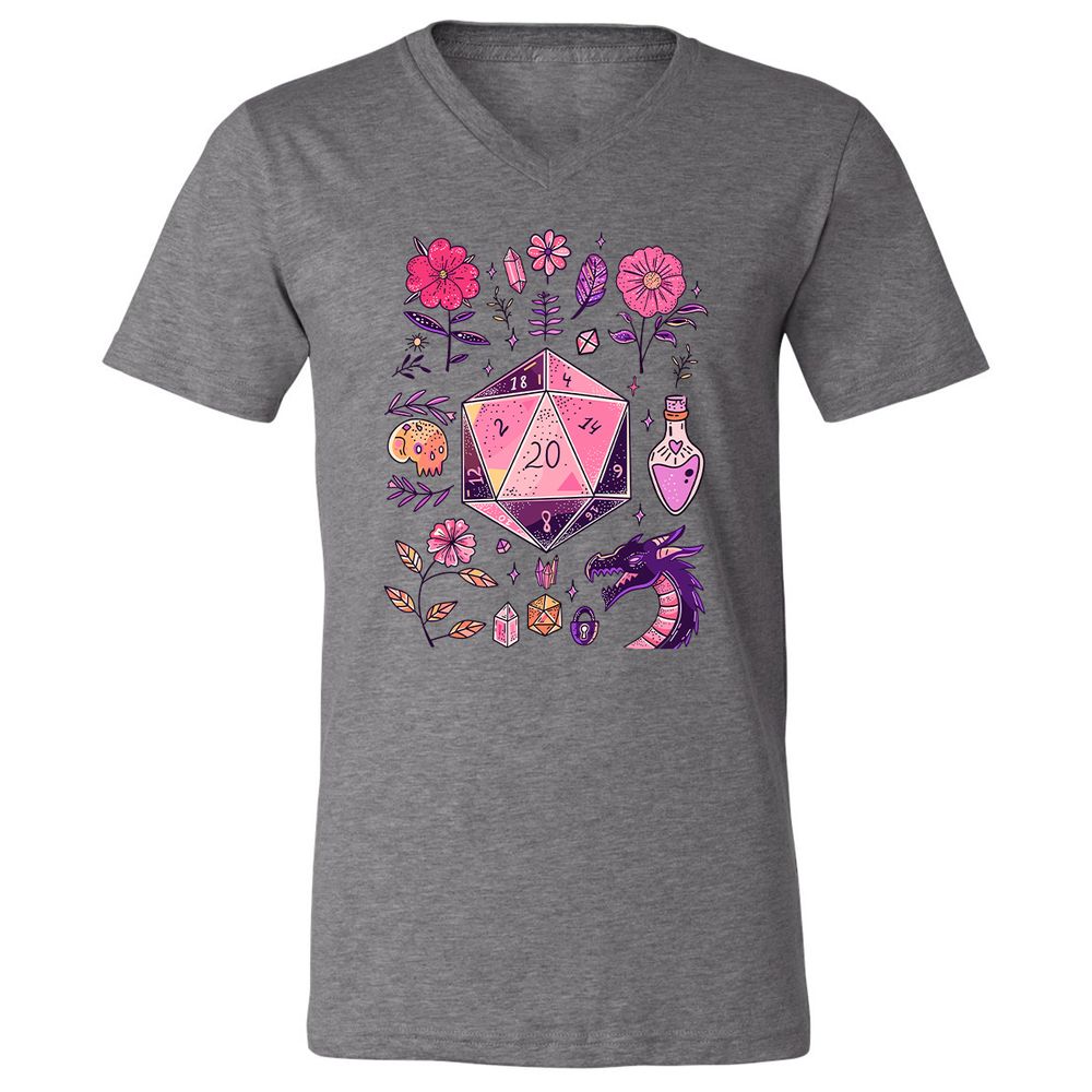 Mystic D20 Floral Dice Art - Deep Heather - 13