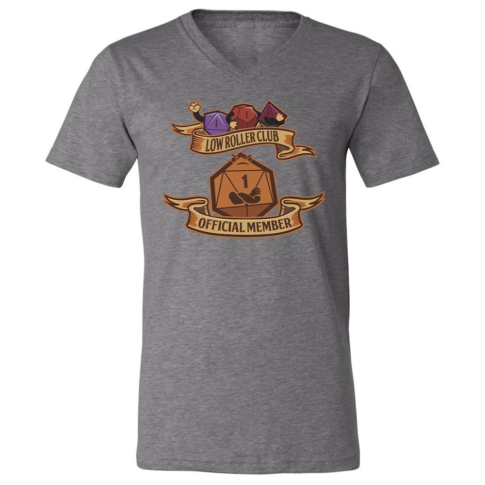 Low Roller Club Unisex V-Neck T-Shirt - Deep Heather - 13