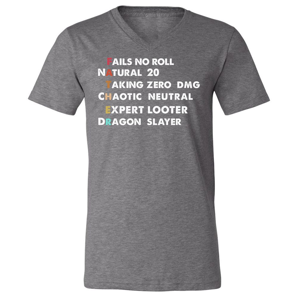 Father D&D Unisex V-Neck T-Shirt - Deep Heather - 13