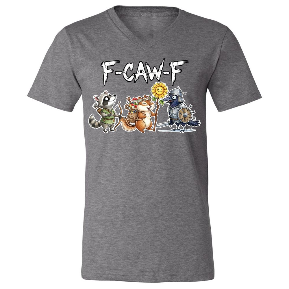 F-CAW-F Adventuring party Unisex V-Neck T-Shirt - Deep Heather - 13