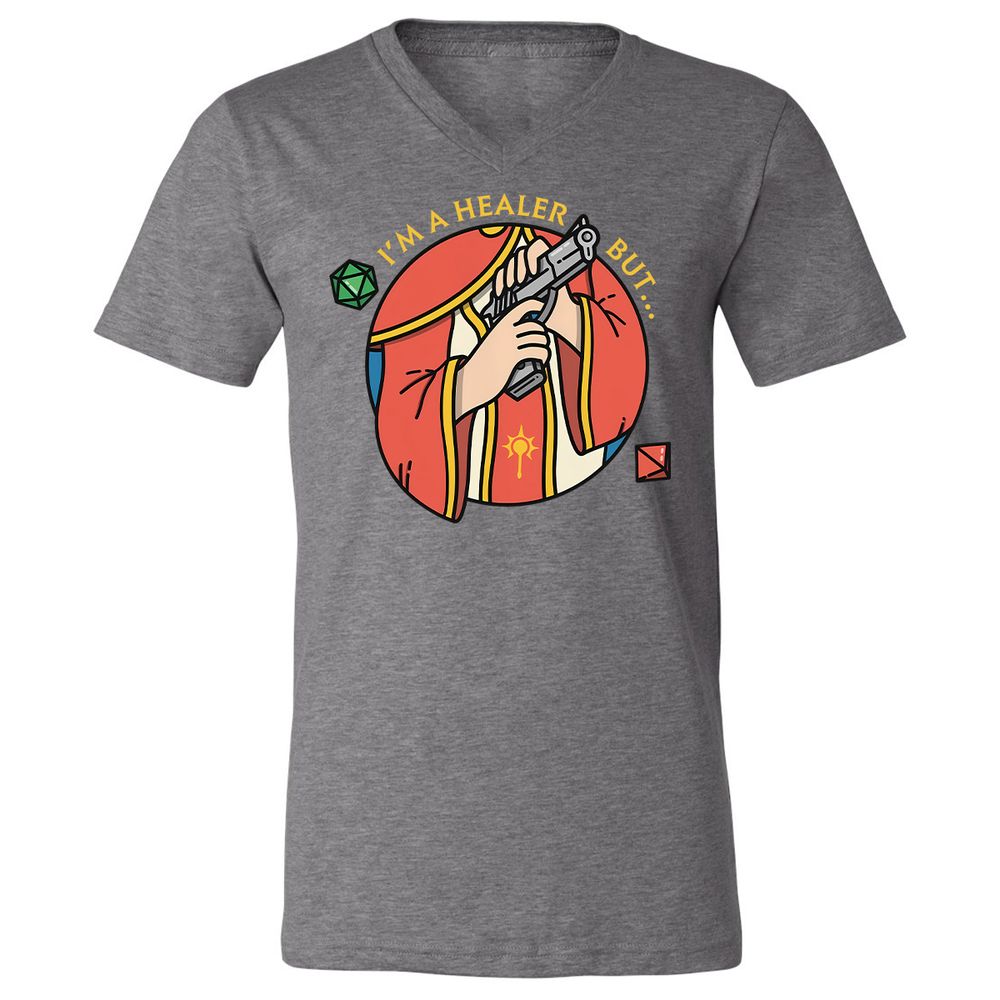 I'm A Healer But Unisex V-Neck T-Shirt - Deep Heather - 13