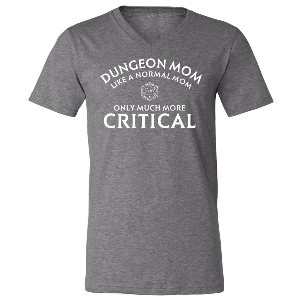 Dungeon Mom Normal Mom Unisex V-Neck T-Shirt - Deep Heather - 13